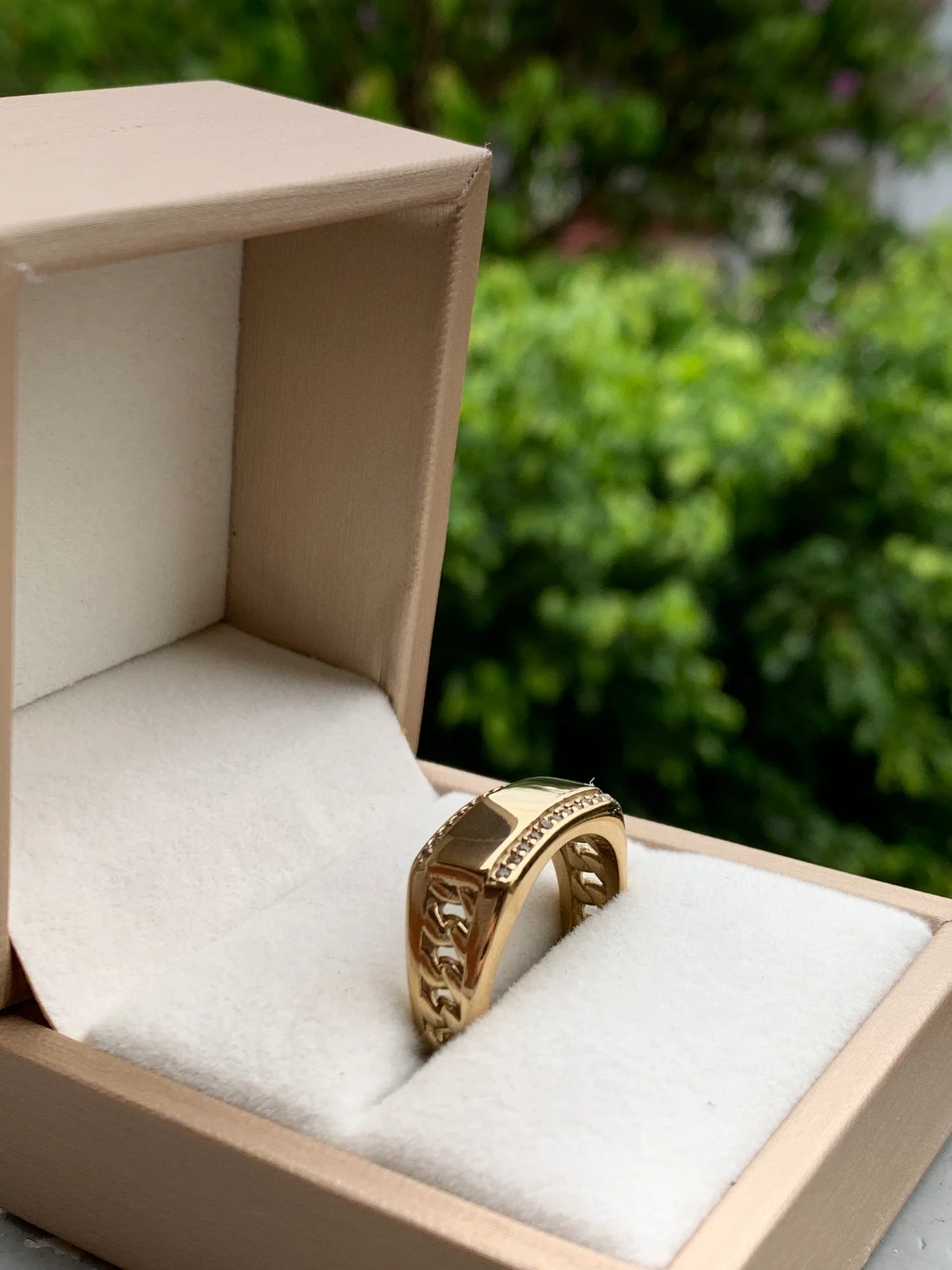 Anillo Cubano Placa alta gama