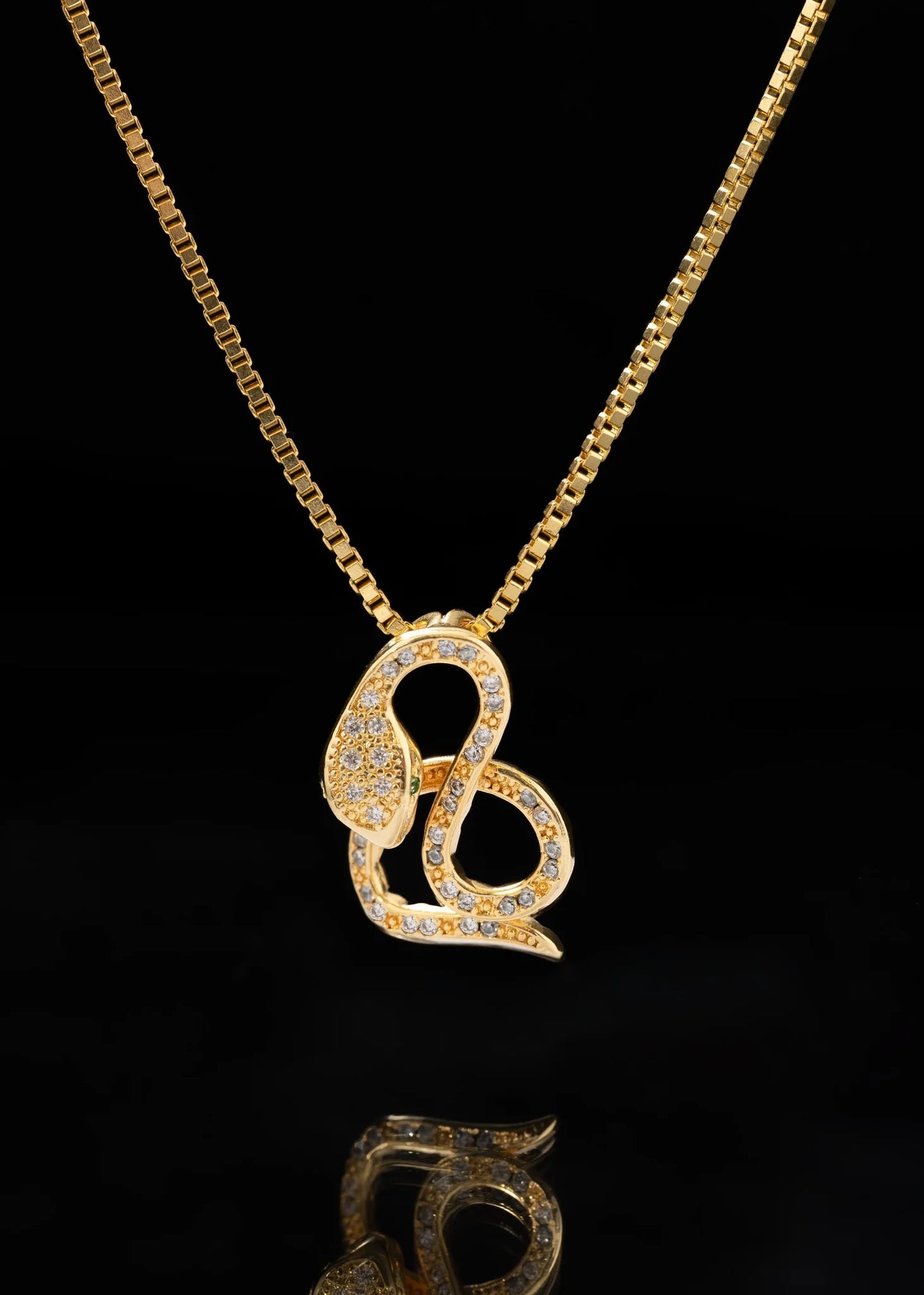 Cadena Veneciana Gruesa 65 Cms + Dije Snake