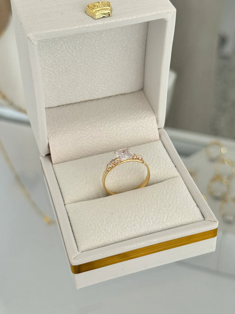 Anillo Promise Piedra Cuadrada