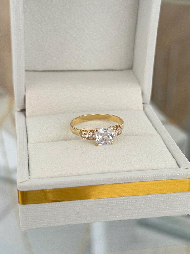 Anillo Promise Piedra Cuadrada