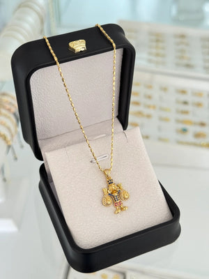 CADENA TUBE GOLD IT 65CMS + DIJE TÍO RICO PEQUEÑO