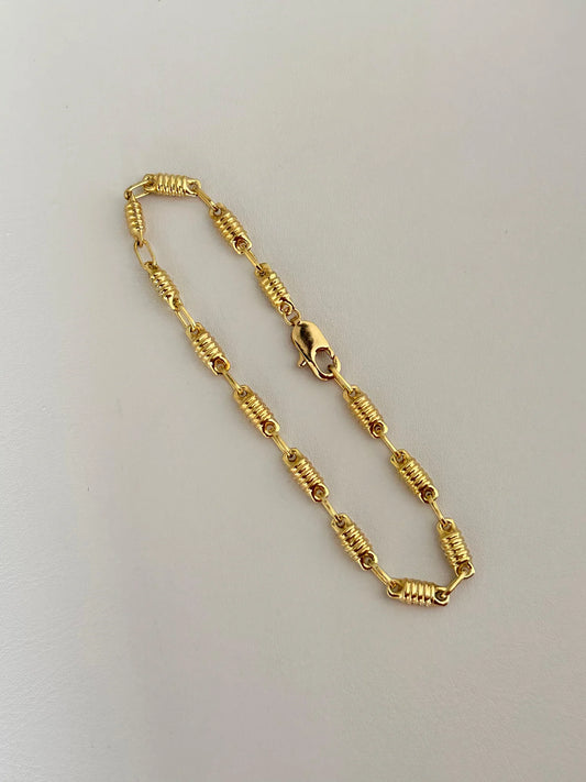 Esclava Rústica Tornillos Dorada