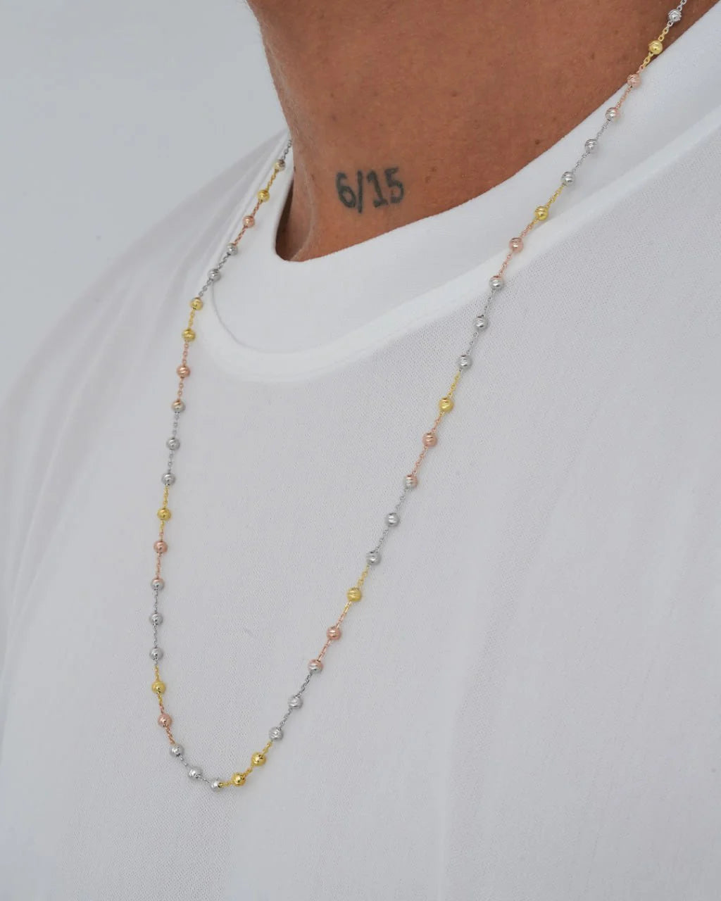 Cadena militar diamantada 3 oros 65cm