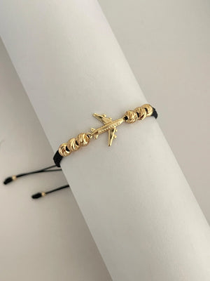 Pulsera Avión Diamantada 6mm