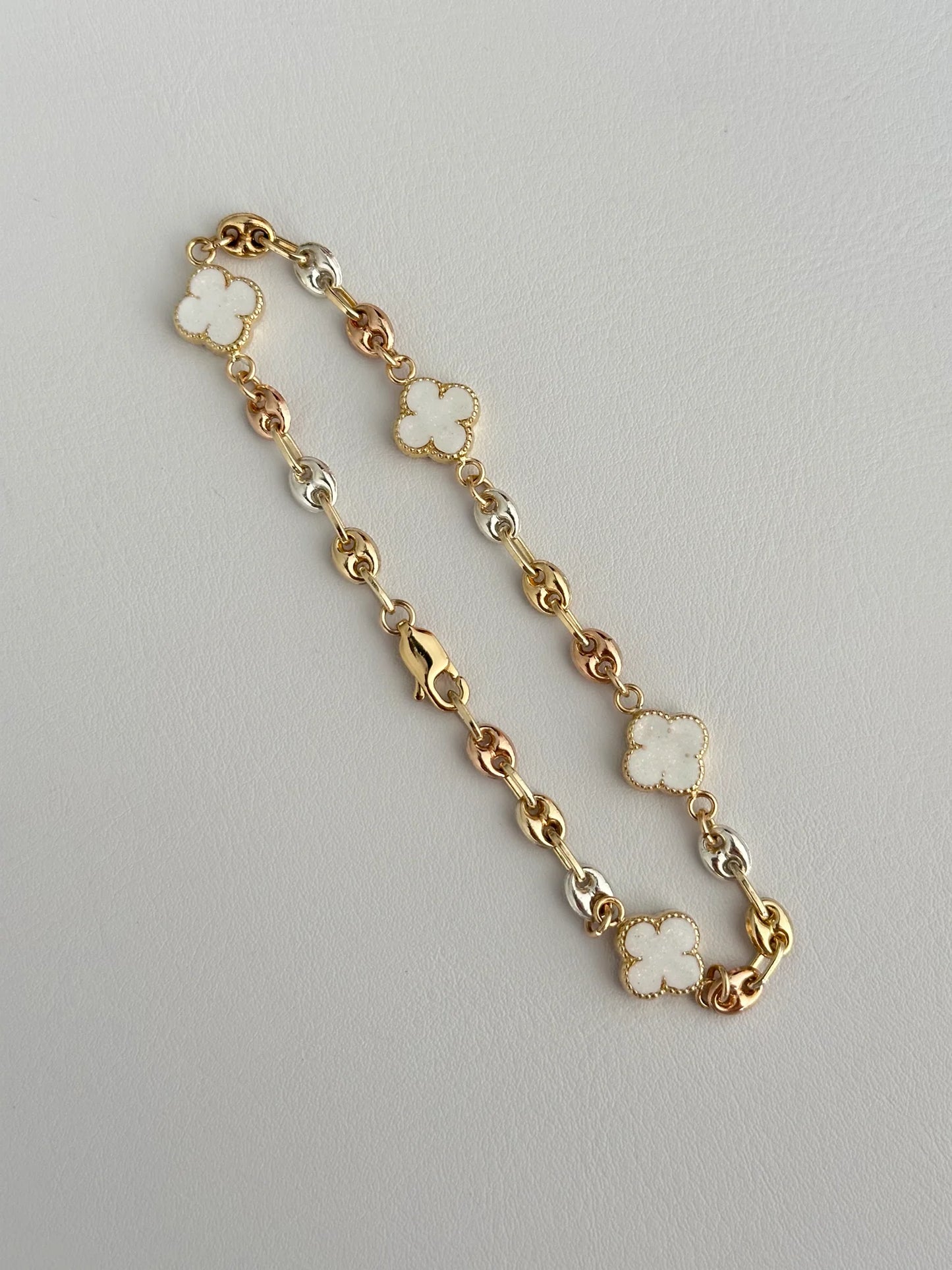 Esclava Trébol Blanco Mini Exclusive