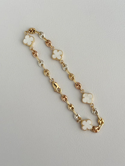 Esclava Trébol Blanco Mini Exclusive