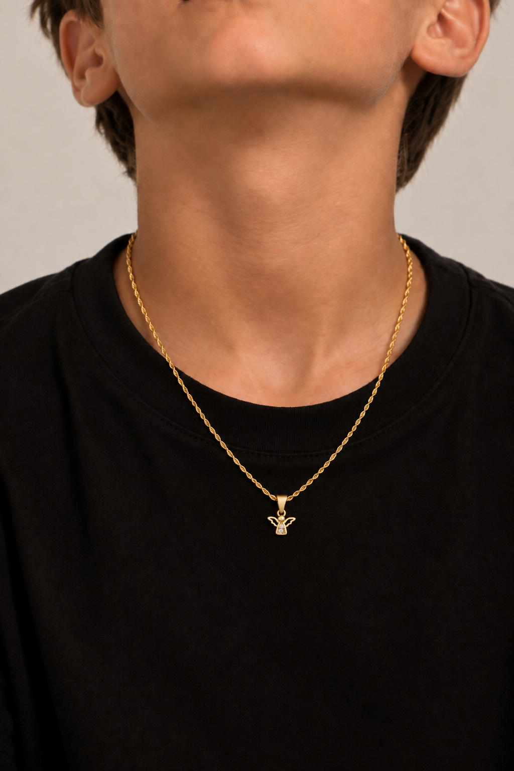 Cadena Singapur 1.5mm + Dije Angelito