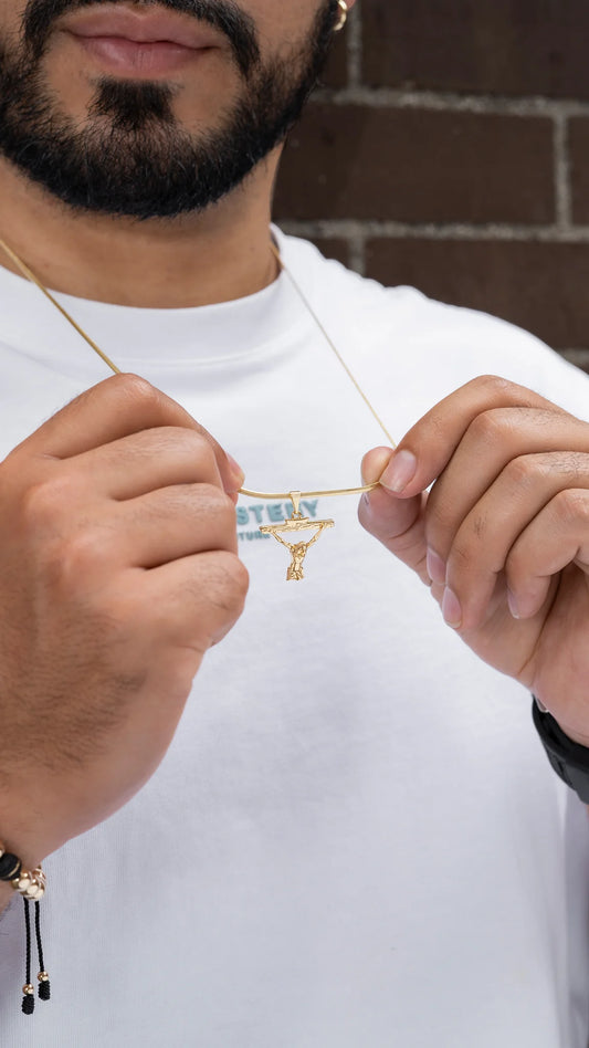 Cadena Serpiente 65 Cm + Dije Cristo Dali 2.3 Cms