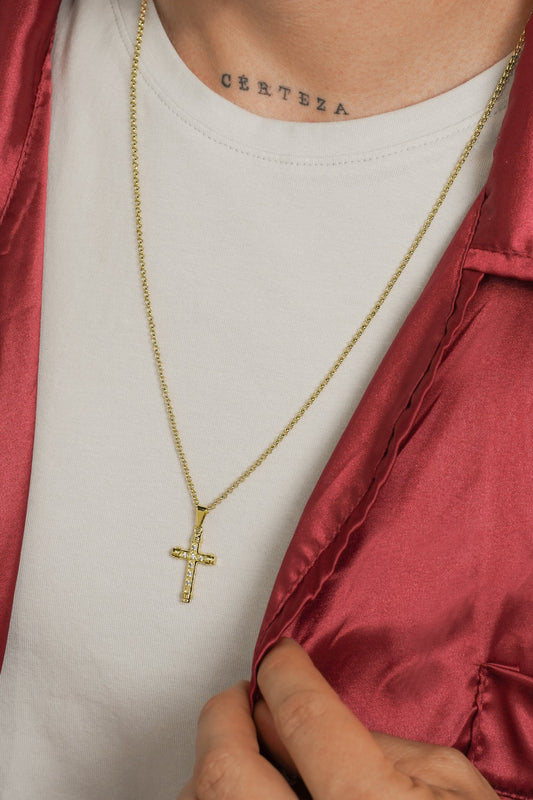 Cadena Tejido Aros 1.8 mm + Dije Cruz Circones