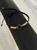 Pulsera Clover Black Diamantada 4mm