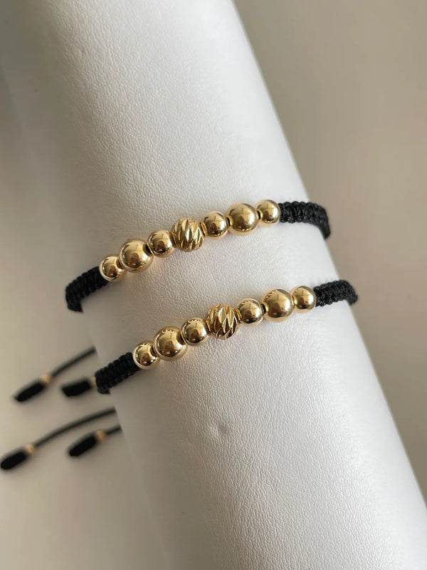 Pulseras balín diamantado 6mm y 5mm