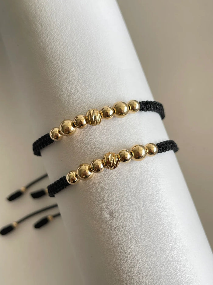 Pulseras balín diamantado 6mm y 5mm