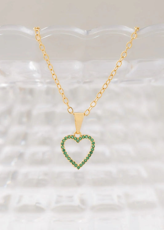 Cadena Aros 1.8 mm 45cms + Dije Amour Verde