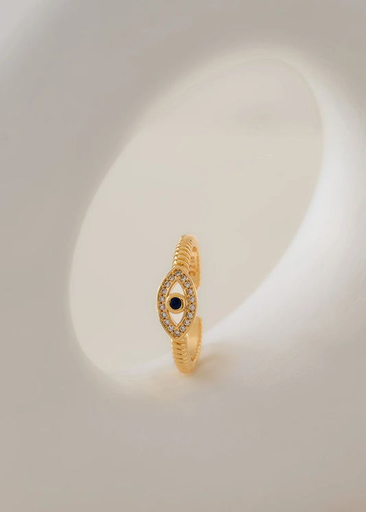 Anillo Ojo Turco Azul Ajustable