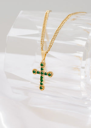 Cadena Continua 3 mm 45 Cms + Dije Emerald Love