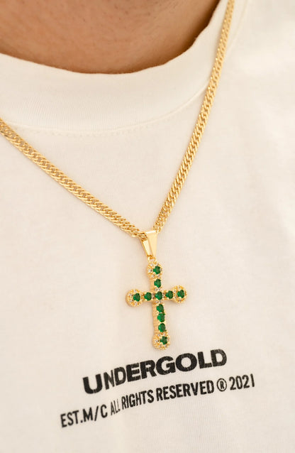 Cadena Continua 3 mm 45 Cms + Dije Emerald Love