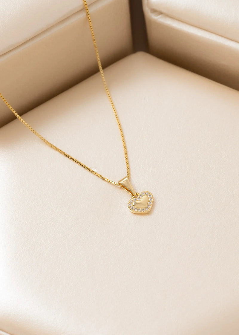 Cadena Veneciana 1.1 mm 45cm + Dije Little Crystal Love
