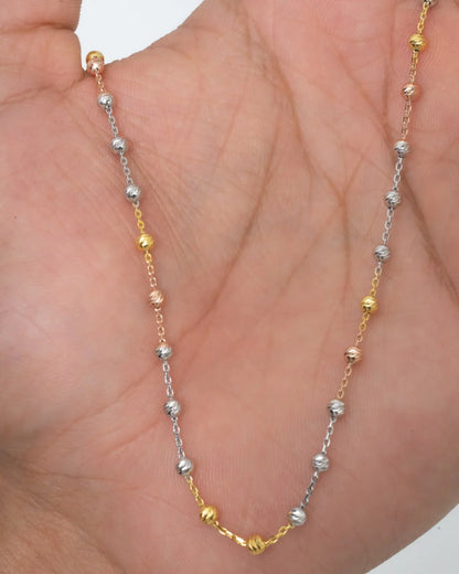 Cadena militar diamantada 3 oros 65cm