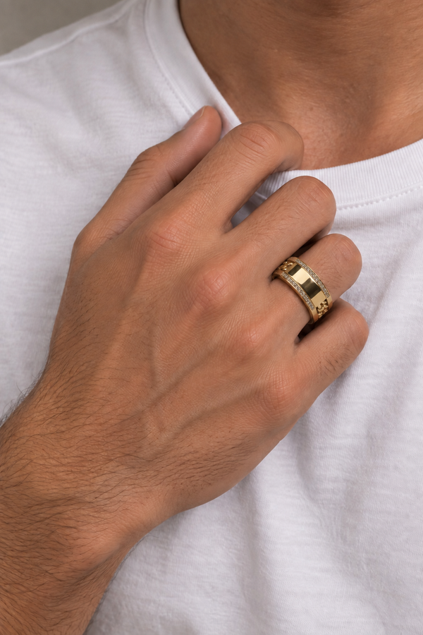 Anillo Cubano Placa alta gama