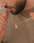 CADENA SERPIENTE 65CM + DIJE ROSTRO MEDIANO TALLADO