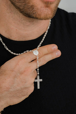 Rosario Milagrosa 55 Cms Plata Ley 925(unisex)