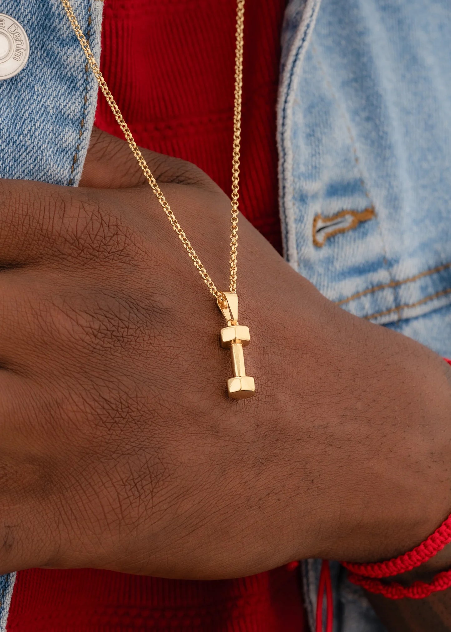 Cadena Aros 2 mm 65 Cm + Dije Mancuerna