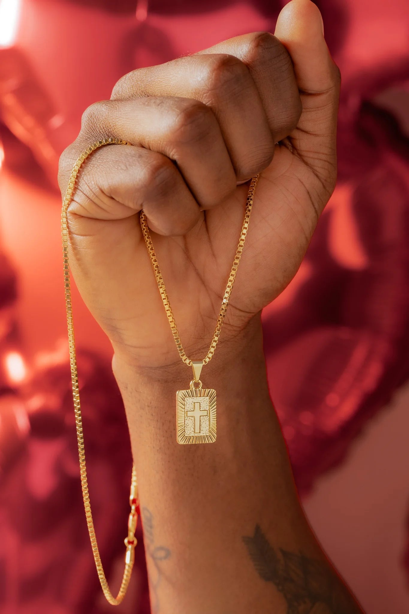 Cadena Veneciana Gruesa 65 Cms + Dije Placa Almighty