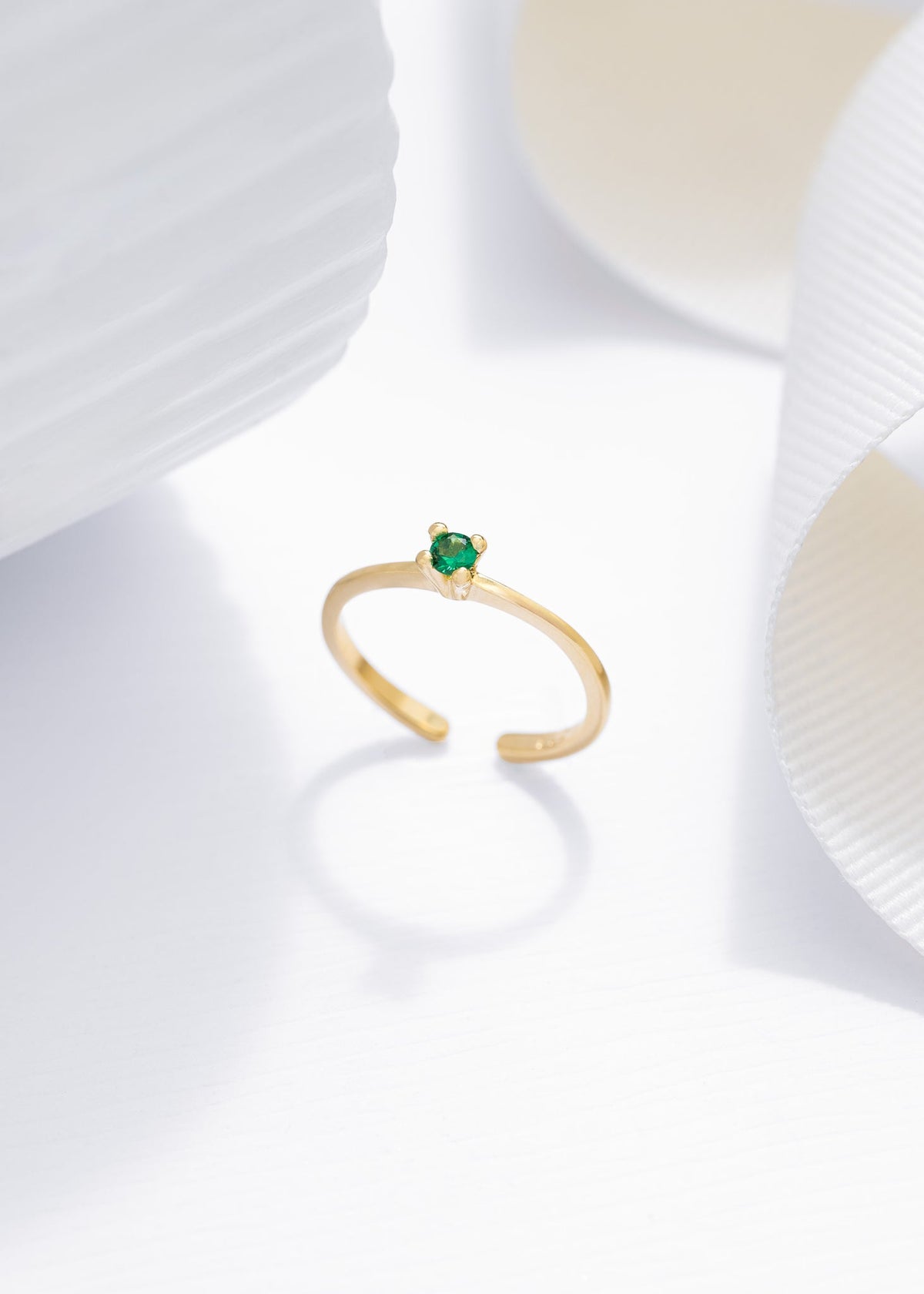 Anillo promise circon verde