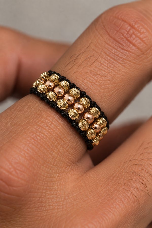 Anillo diamantado y liso 4mm