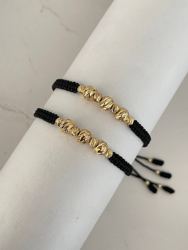 Pulseras pareja diamantadas 6mm y 4mm