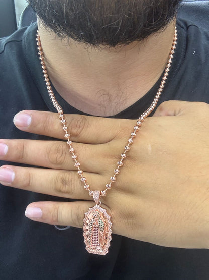 Cadena Militar diamantada Rosa 4mm