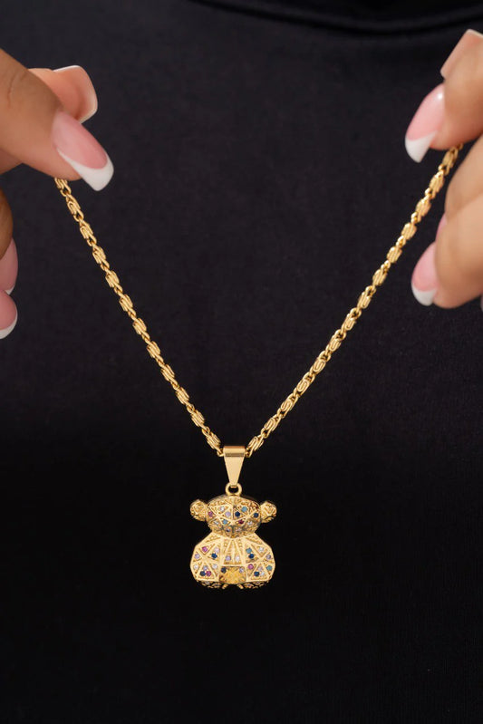 Cadena Caracol Gruesa 45cm + Dije Colors Bear