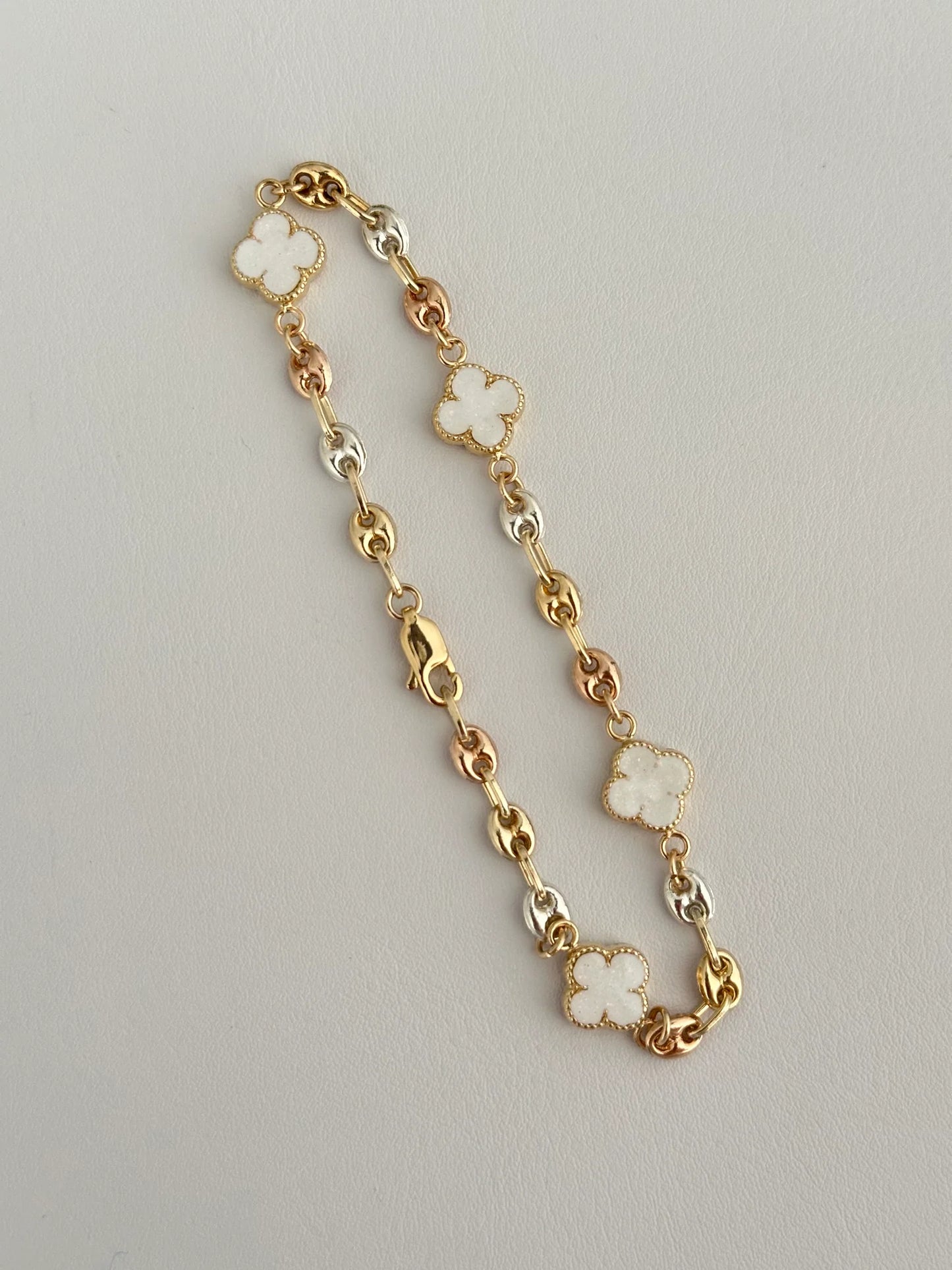 Esclava Trébol Blanco Mini Exclusive