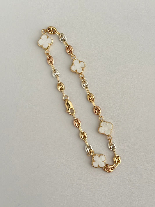 Esclava Trébol Blanco Mini Exclusive