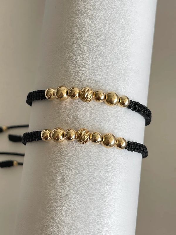 Pulseras balín diamantado 6mm y 5mm