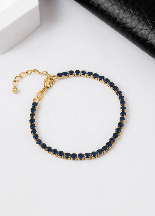 Esclava Circonias Azul Unisex 16 Cms + Extensor