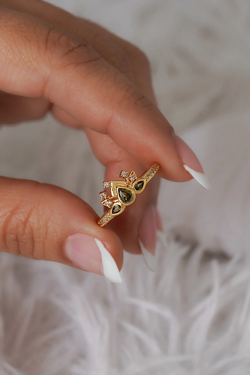 Anillo Green Bloom Ajustable