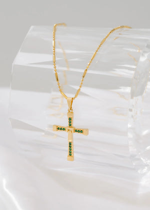 Cadena Canutillo Militar 65 Cms + Dije Cruz Toretto Verde