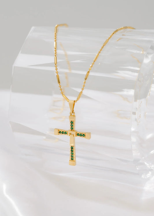 Cadena Canutillo Militar 65 Cms + Dije Cruz Toretto Verde