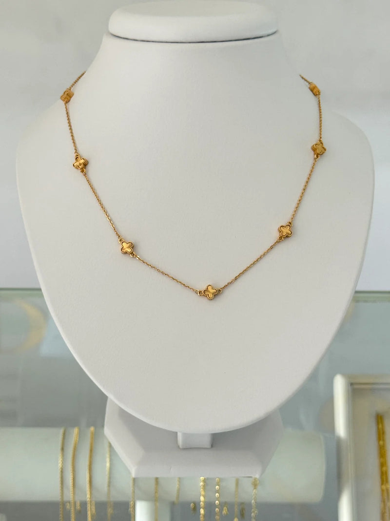 Collar trebol diamantado 45cm