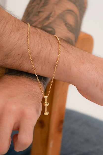 Cadena Aros 3 mm 65 Cm + Dije Mancuerna