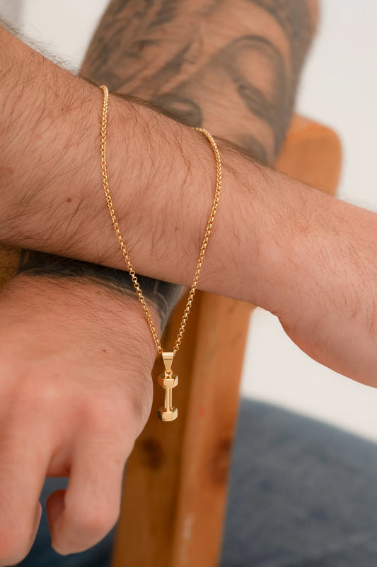 Cadena Aros 3 mm 65 Cm + Dije Mancuerna