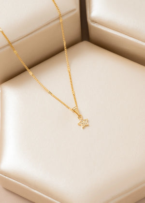 Cadena Cubana con Destellos Punteras 45cms + Dije Little Star