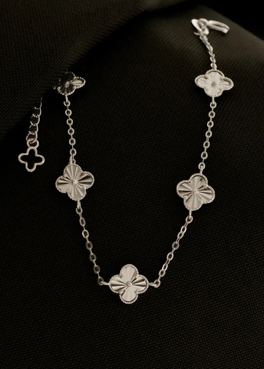 Pulsera Mini Clover 0.7 mm 15 Cms + Ext Plata Ley 925