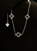 Pulsera Clover Malaquita 0.7 mm 15 Cms Plata Ley 925