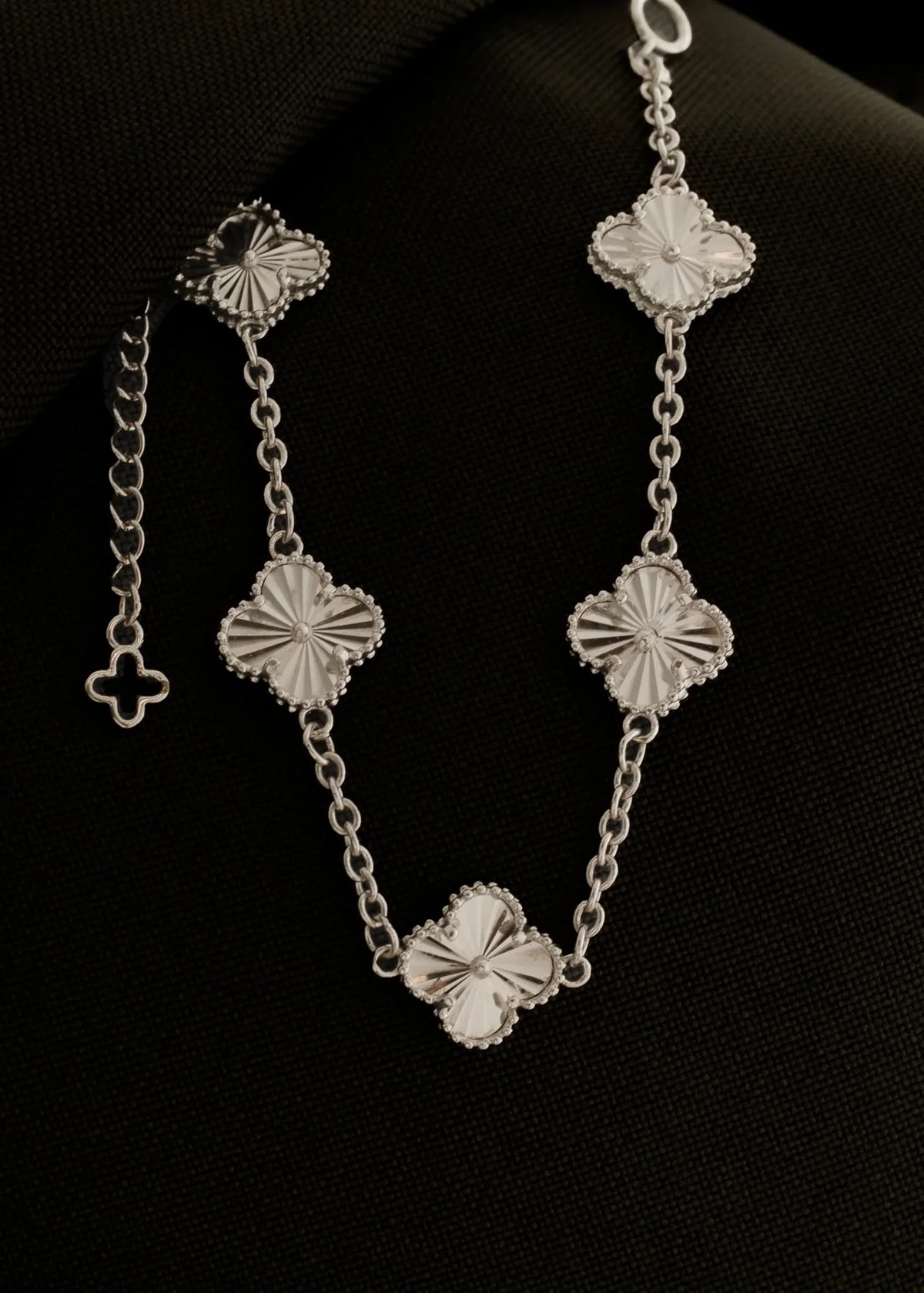 Pulsera Clover 1.2 cm 18 Cms Plata Ley 925