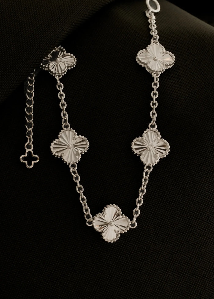 Pulsera Clover 1.2 cm 18 Cms Plata Ley 925
