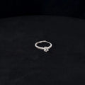 Anillo Solitario Moisanita Pave Ajustable Plata Ley 925