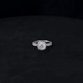 Anillo Halo Moisanita Cushion Ajustable Plata Ley 925