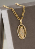 Cadena Continua 65 Cms 4 mm + Dije Virgen Guadalupe Swarovski